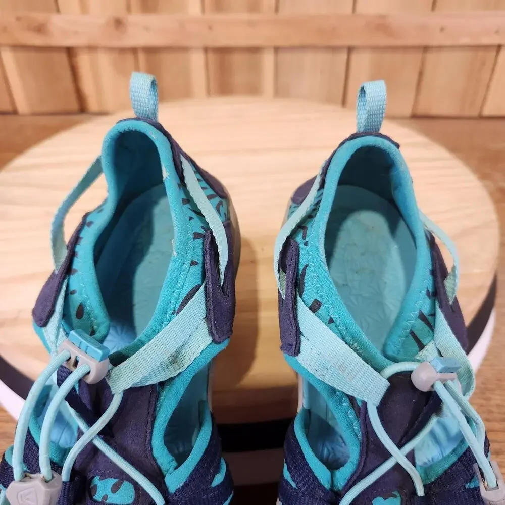 Keen Moxie Sandals Kids 6 Blue Teal Bungee Water Shoes Closed Toe Outdoor